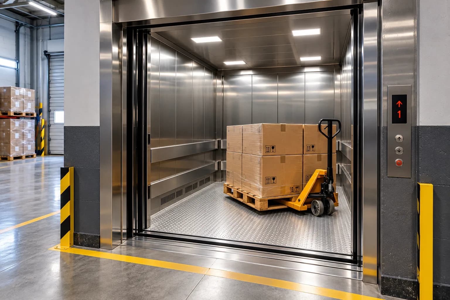 Elevador de carga para transporte de materiais
